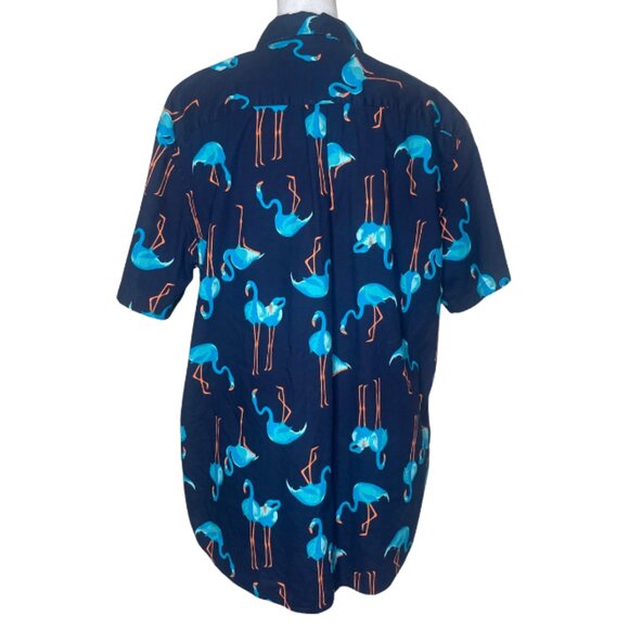 Old Navy Men's Blue Flamingos Built-In Flex Printed Everyday Shirt Top XL - Picture 7 of 10